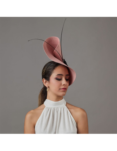Ladies large fascinator blush pink - Wedding hats for women - 3
