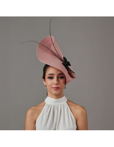 Ladies large fascinator blush pink - Wedding hats for women - 2