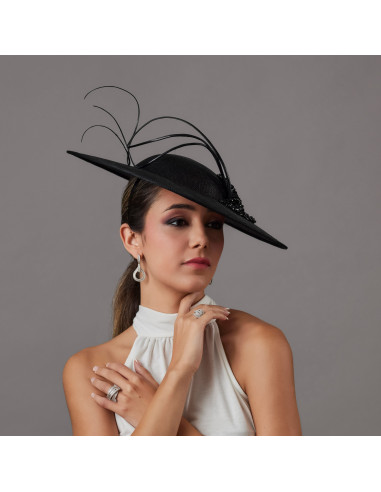 Elegant wedding hat black for woman - Wedding hats for women - 1