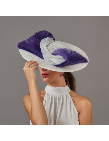 Elegant Purple and white Wedding hat - Wedding hats for women - 2 Elegant Purple and white Wedding hat - Wedding hats for women - 2