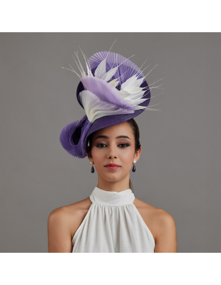 Kentucky Derby purple and white hat - Wedding hats for women - 2 Kentucky Derby purple and white hat - Wedding hats for women - 2
