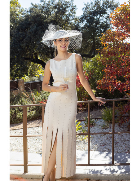 Pamela de boda con velo crema novia - Tocados de novia - 6