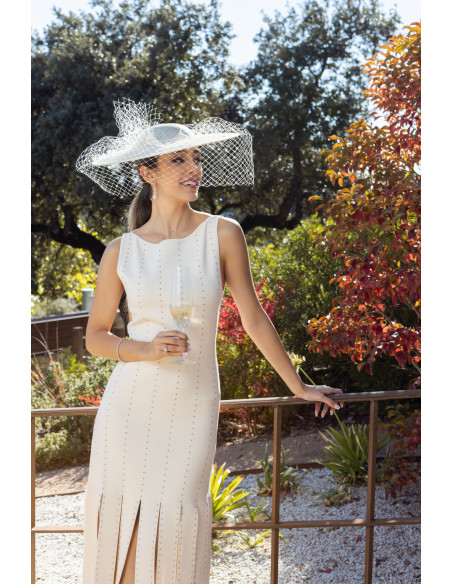 Elegant cream wedding hat with veil - Bridal Hats & Fascinators - 3 Elegant cream wedding hat with veil - Bridal Hats & Fascinators - 3