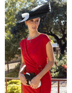 Elegant Kentucky Derby hat black and ivory - Wedding hats for women - 1 2