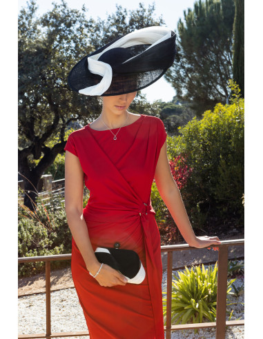 Elegant Kentucky Derby hat black and ivory - Wedding hats for women - 7