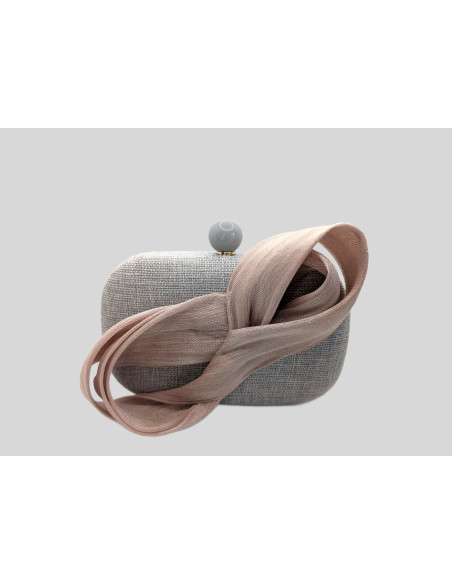 Grey and blush pink clutch wedding bag - Clutch bags - 3