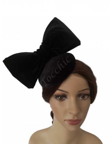 Ladies Black velvet fascinator for wedding - Wedding hats for women - 4