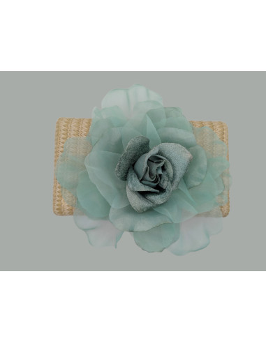 Bolso clutch invitada de boda verde agua y beige - Tienda - 3
