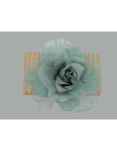 Bolso clutch invitada de boda verde agua y beige - Tienda - 3