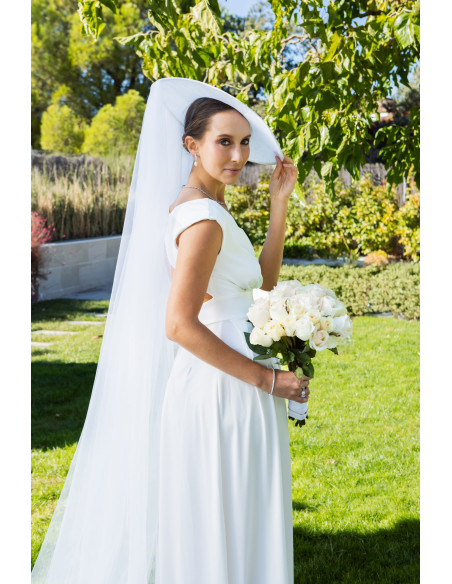 Special bride hat white with large veil - Shop - 10 Special bride hat white with large veil - Shop - 10