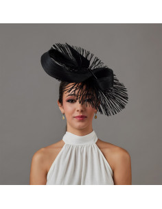 Original black Kentucky derby hat for woman - Wedding hats for women - 1