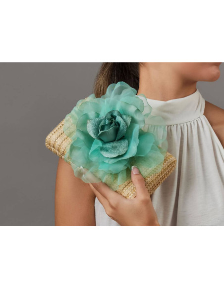 Beige and teal green Kentucky derby bag - Shop - 5
