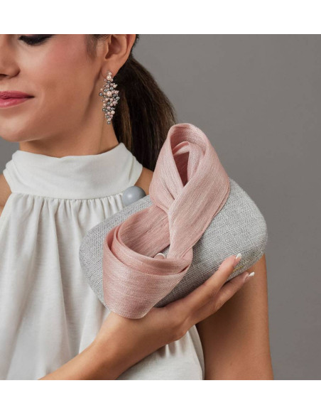 Grey and blush pink clutch wedding bag - Clutch bags - 7