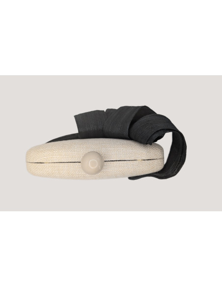 Bolso de mano crudo con lazada negro - Tienda - 4