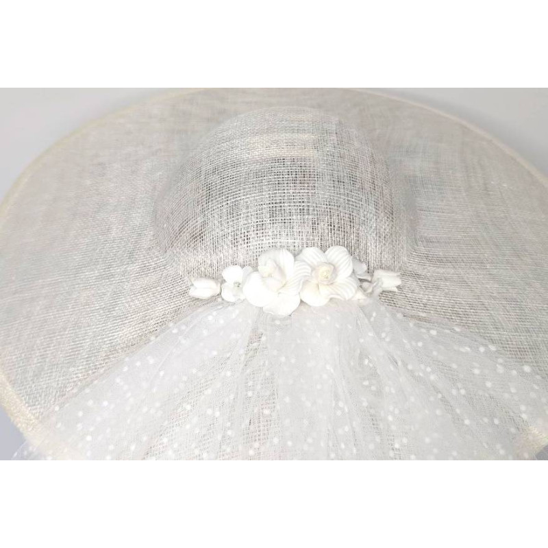 Sombrero de novia con velo plumeti blanco - Tienda - 5 Sombrero de novia con velo plumeti blanco - Tienda - 5