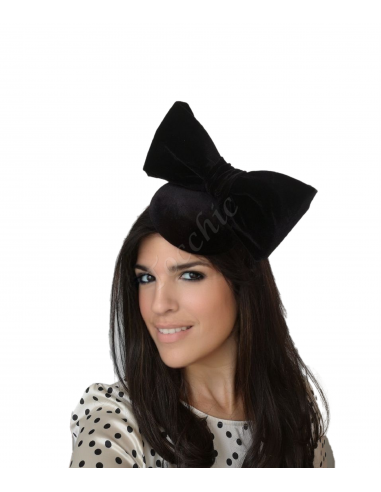 Ladies Black velvet fascinator for wedding - Wedding hats for women - 12