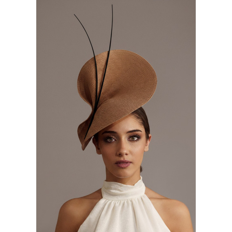 Beige and black fascinator for Royal Ascot races - Wedding hats for women - 3 Beige and black fascinator for Royal Ascot races - Wedding hats for women - 3