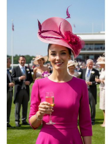 Pink derby hats for women - Wedding hats for women - 2