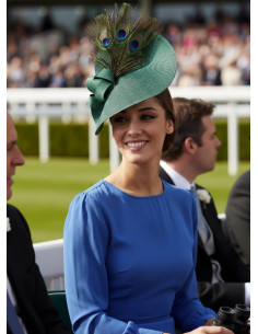 Dark Green wedding guest hat for woman - Wedding hats for women - 1 2