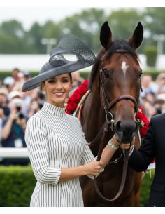 Women Black Royal Ascot hat - Wedding hats for women - 1