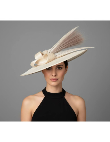 Cream Royal Ascot hat for women - Wedding hats for women - 2