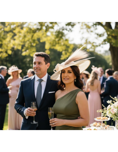 Cream Royal Ascot hat for women - Wedding hats for women - 3