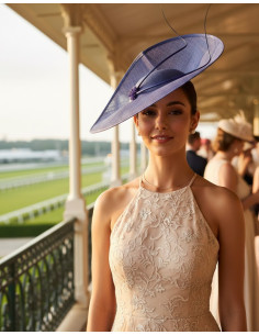 Elegant Kentucky derby hat electric blue for woman - Wedding hats for women - 1 2