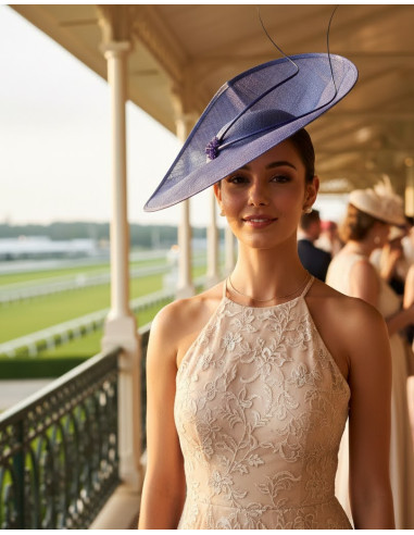 Elegant Kentucky derby hat electric blue for woman - Wedding hats for women - 2