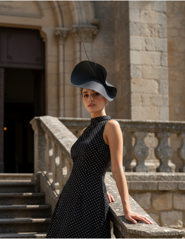 Elegante Tocado negro madrina boda de día - Pamelas y Tocados para madrinas - 2