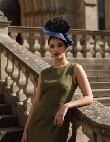 Woman Navy blue feathers Ascot fascinator - Shop - 2
