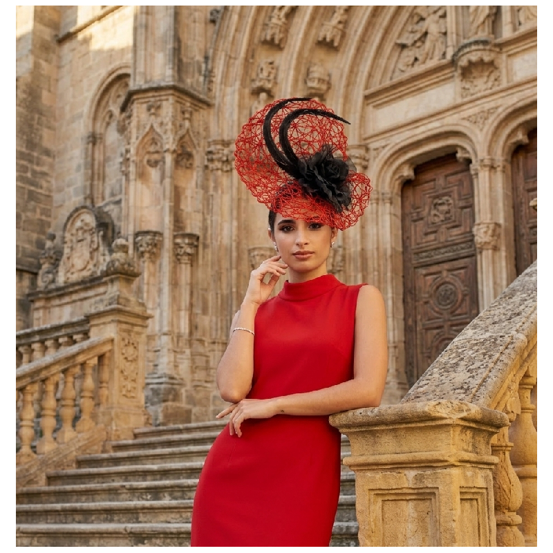 Kentucky derby hat red and Black - Wedding hats for women - 2