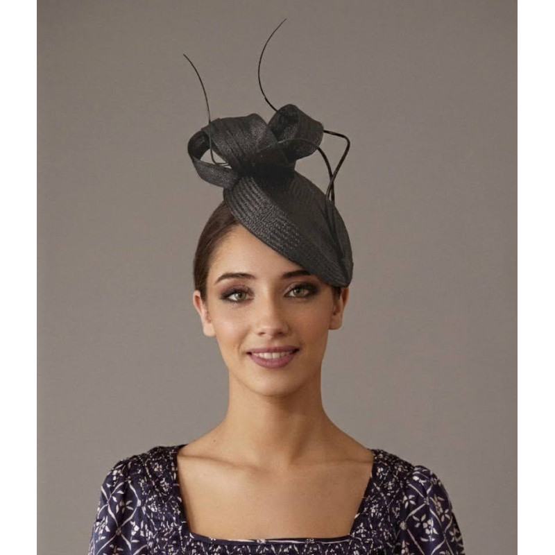 Black pillbox hat with feathers for wedding day - Shop - 3 Black pillbox hat with feathers for wedding day - Shop - 3