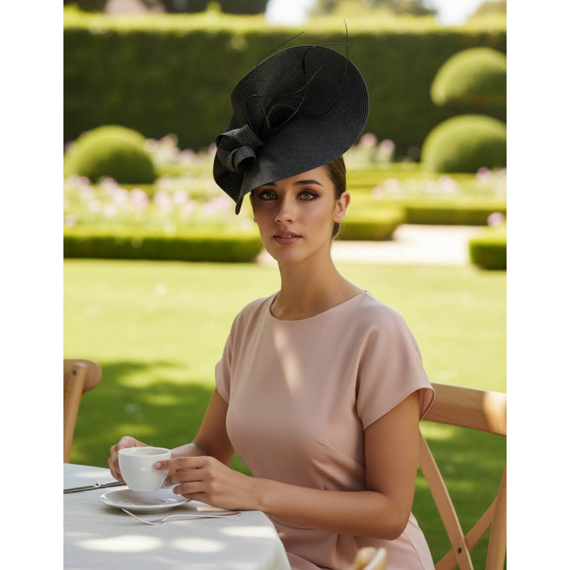 Kentucky Derby black hat for woman - Wedding hats for women - 1 Kentucky Derby black hat for woman - Wedding hats for women - 1