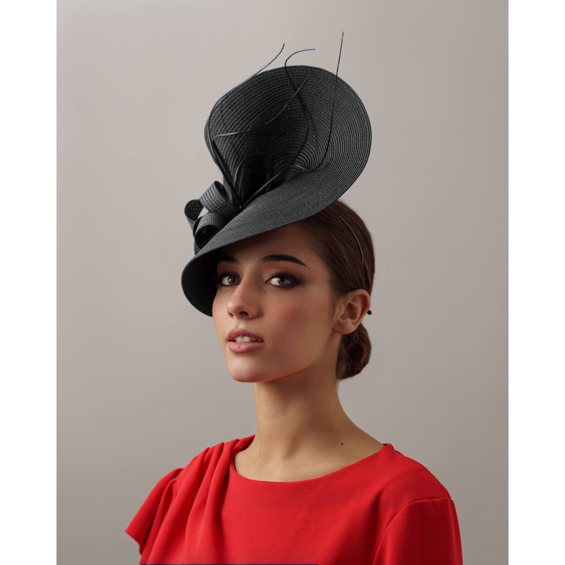 Tocado negro para invitada de boda - Pamelas y Tocados para madrinas - 2 Tocado negro para invitada de boda - Pamelas y Tocados para madrinas - 2