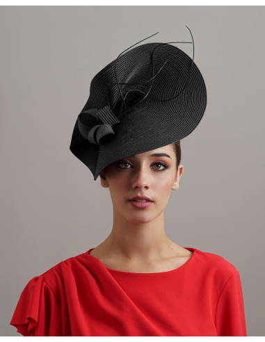 Tocado negro para invitada de boda - Pamelas y Tocados para madrinas - 4