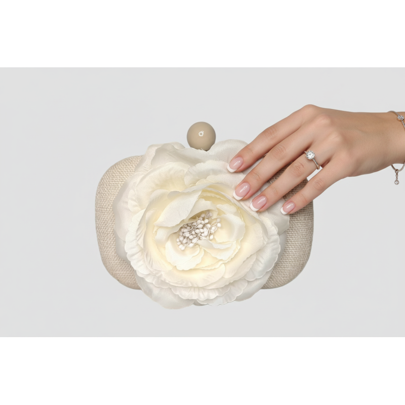 Bolso clutch invitada de boda marfil - Tienda - 1