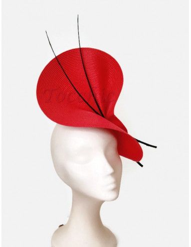 Black and red fascinator - Wedding hats for women - 7
