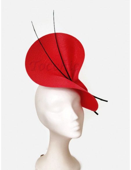 Black and red fascinator - Wedding hats for women - 7