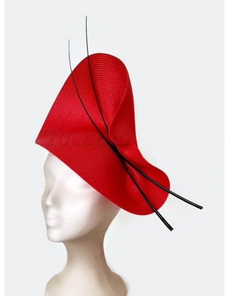 Black and red fascinator - Wedding hats for women - 8