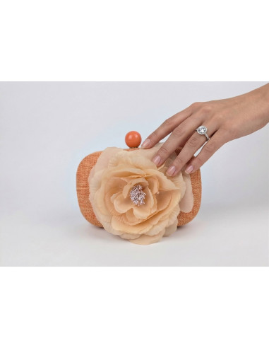 Orange Kentucky derby Flower Clutch Bag - Clutch bags - 1