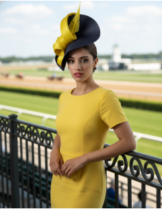 Elegant Kentucky derby yellow fascinator for women - Wedding hats for women - 1