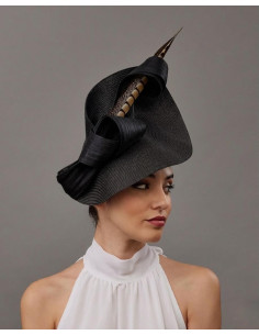 Black Kentucky derby hat for ladies - Wedding hats for women - 1 2
