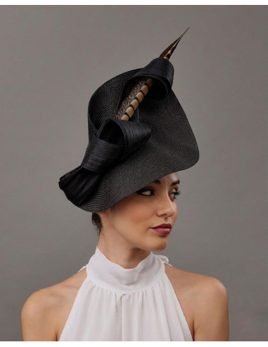 Black Kentucky derby hat for ladies - Wedding hats for women - 3