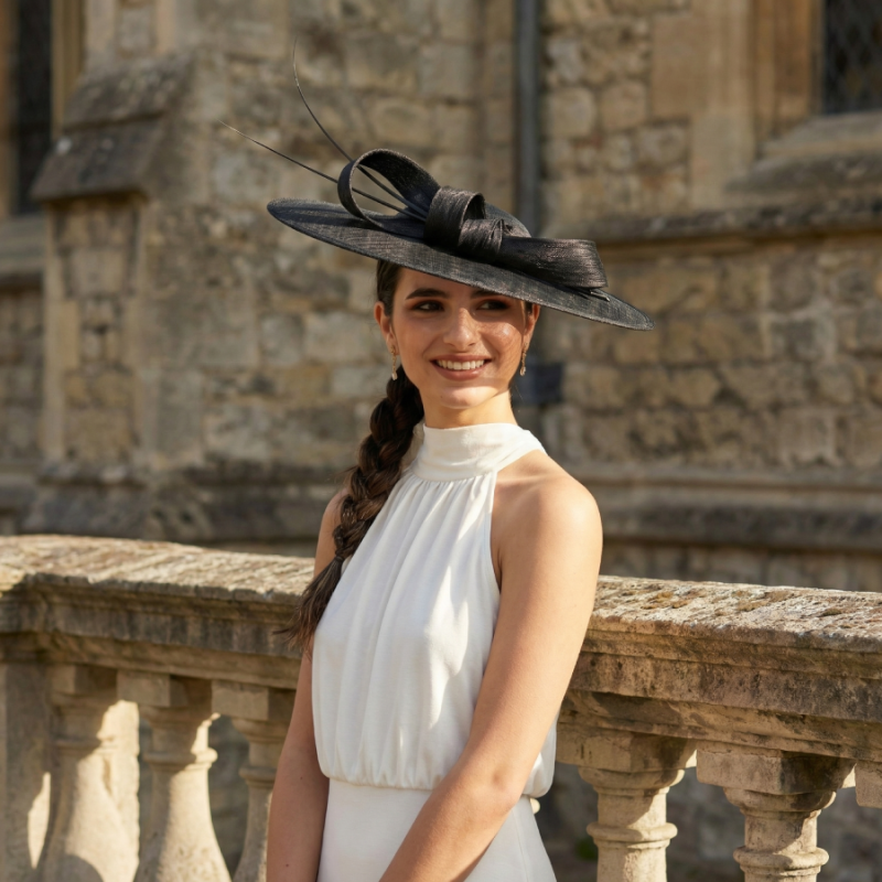 Mother of the bride wedding hat black with bow - Wedding hats for women - 2 Mother of the bride wedding hat black with bow - Wedding hats for women - 2