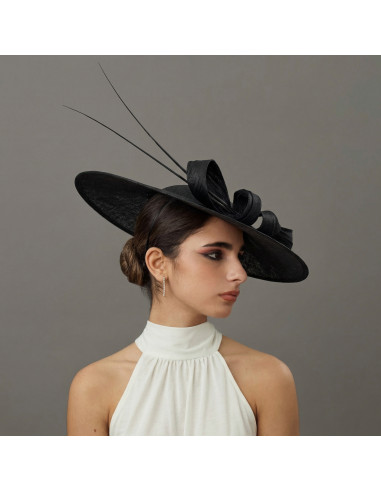 Mother of the bride wedding hat black with bow - Wedding hats for women - 4