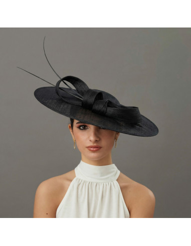 Mother of the bride wedding hat black with bow - Wedding hats for women - 3