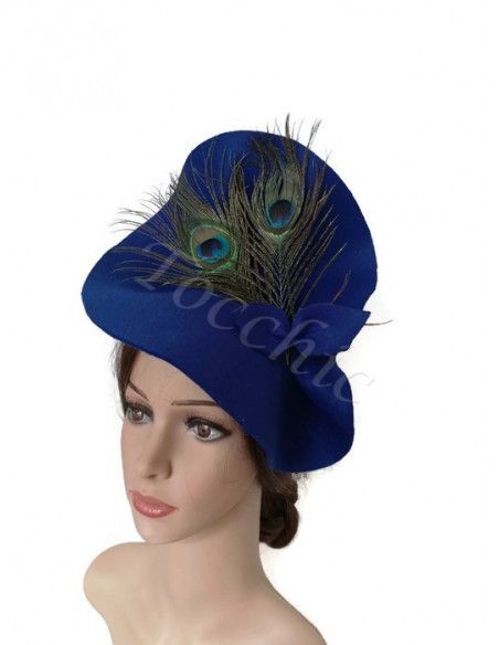 Felt Royal blue hat - Wedding hats for women - 3 Felt Royal blue hat - Wedding hats for women - 3
