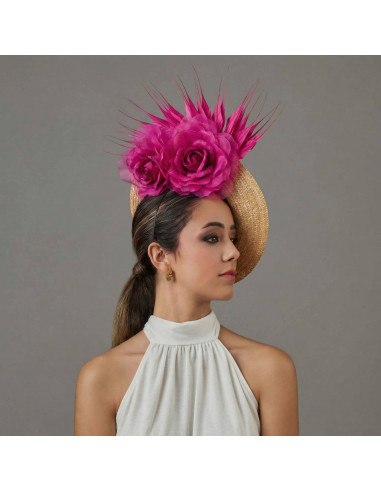 Fuchsia pink Royal Ascot hat - Wedding hats for women - 3