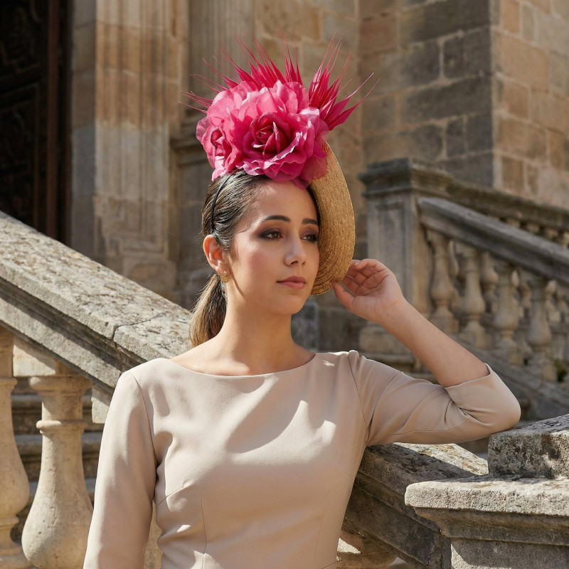 Fuchsia pink Royal Ascot hat - Wedding hats for women - 2
