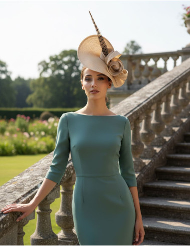 Elegant beige Royal Ascot fascinator for Woman - Wedding hats for women - 2